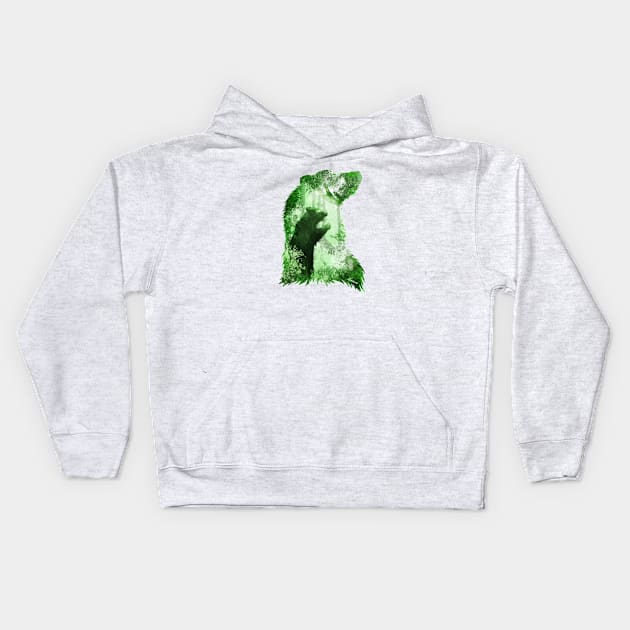 Evergreen Bear Kids Hoodie by DVerissimo